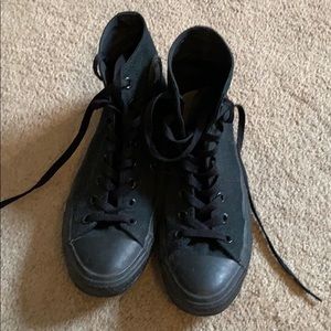 All black high top converse